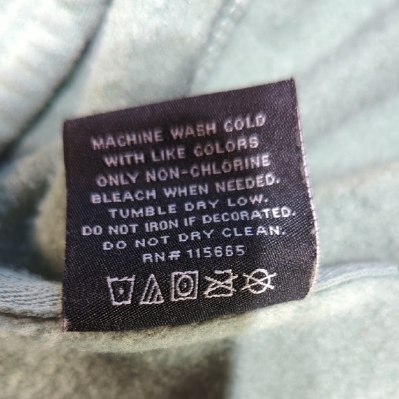 Light GreenLightweight Hoodie with Graphic Accents.... - Picture 5 of 9